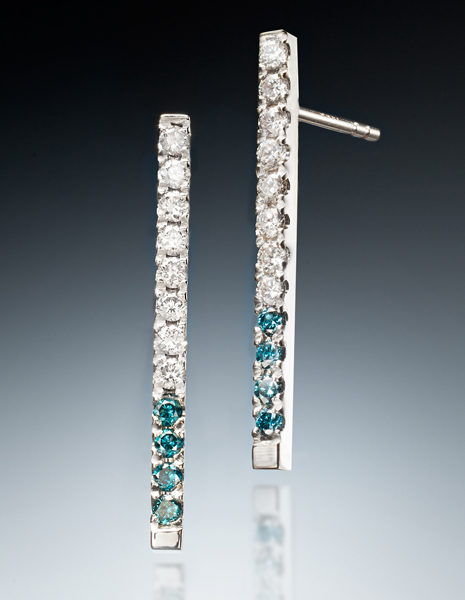 Icicle Earrings (White & Blue)